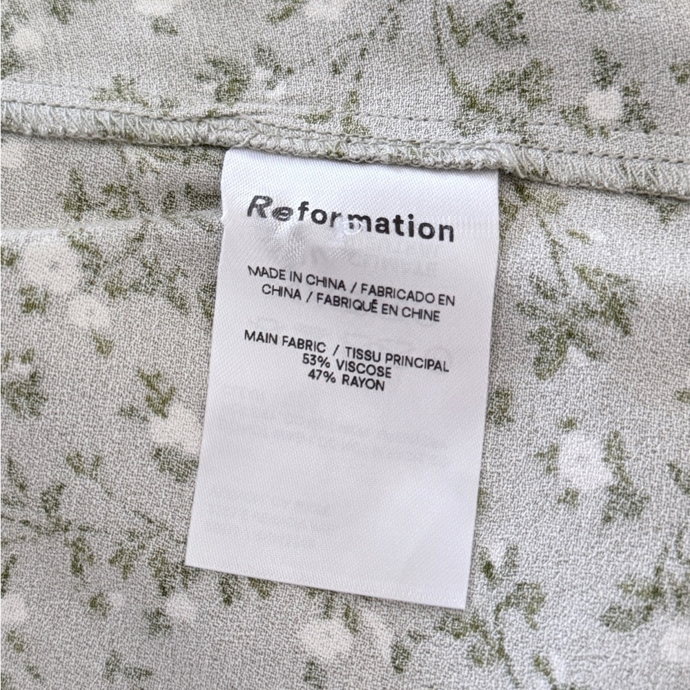 Reformation Ember Button Front Skirt Size 10 Green Floral - Picture 5 of 8
